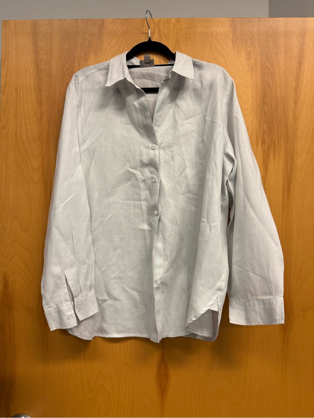 J. Jill Light Gray Button-Front Dress Shirt